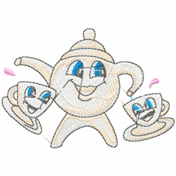 Teapots Embroidery Design 2 Teapots Embroidery Design 2